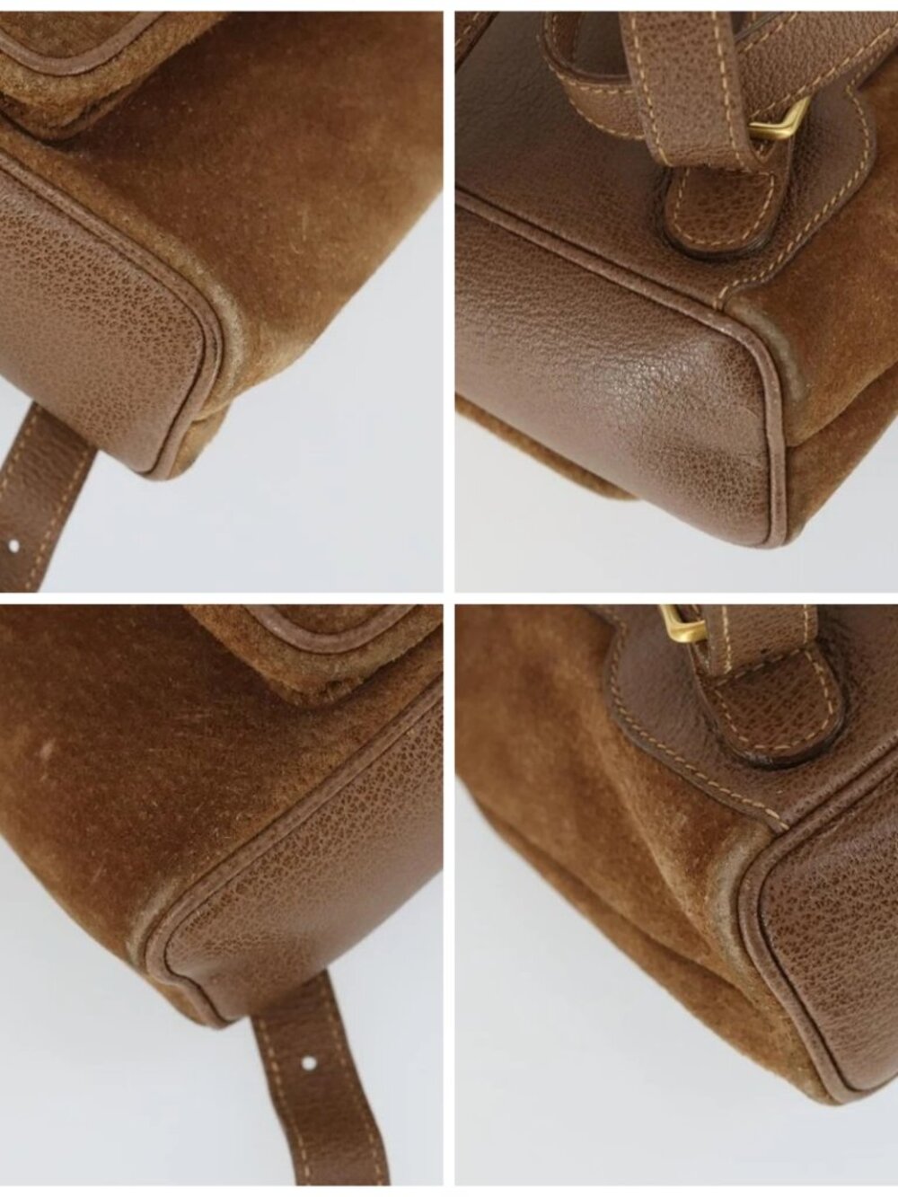 GUCCI Bamboo Backpack Suede Brown Gold 003 - Picture 16 of 16